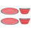 4Pcs Salad Dish Set Red Dots Imitation Porcelain 2