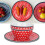 4Pcs Salad Dish Set Red Dots Imitation Porcelain 10