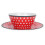 4Pcs Salad Dish Set Red Dots Imitation Porcelain 13