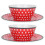 4Pcs Salad Dish Set Red Dots Imitation Porcelain 7