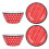4Pcs Salad Dish Set Red Dots Imitation Porcelain 1