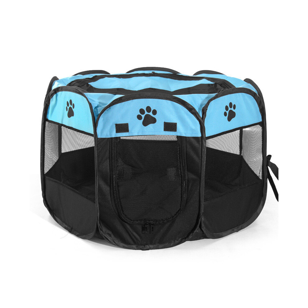 (Blue,L)Tente cage pour animaux de compagnie tissu respirant fonction de rangement chats chiot zone de fournitures de jeu