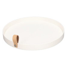 Soporte para joyas blanco ABS impermeable minimalista redondo bandeja de tocador para collares