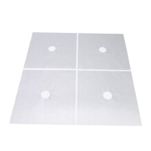 4 Stück PTFE Kochfeldabdeckungen Silber 27x27 cm