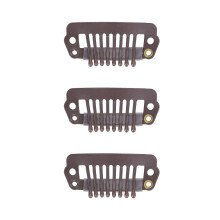 Clips para peluca de 8 dientes 50 piezas marrón oscuro 2.8x1.4cm