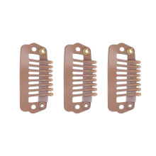50pcs Stainless Steel Wig Clips 8 Tips 8 Teeth Light Brown 8.8cm