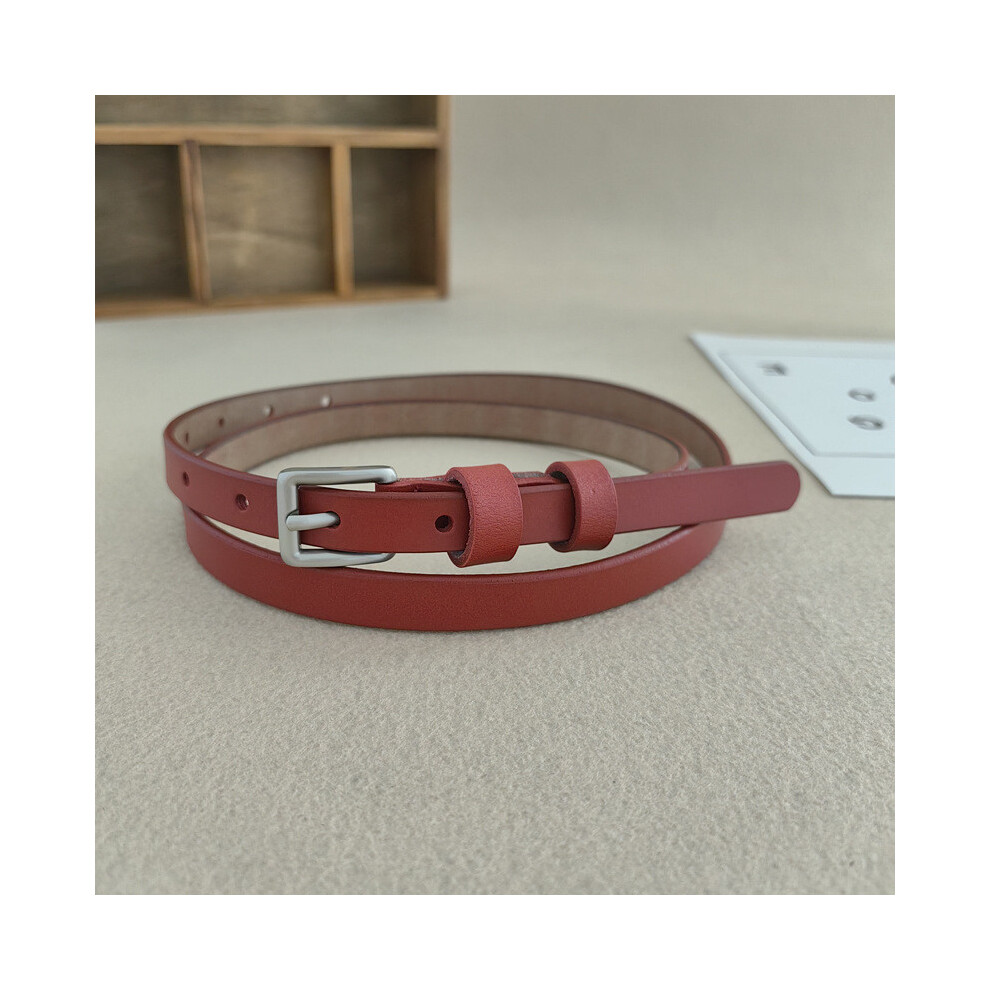 (Red) Square Pin Alloy Buckle Leather Waist Belt For Women With Design Casual Classic-image-OPC-PJN5GNH-NEW