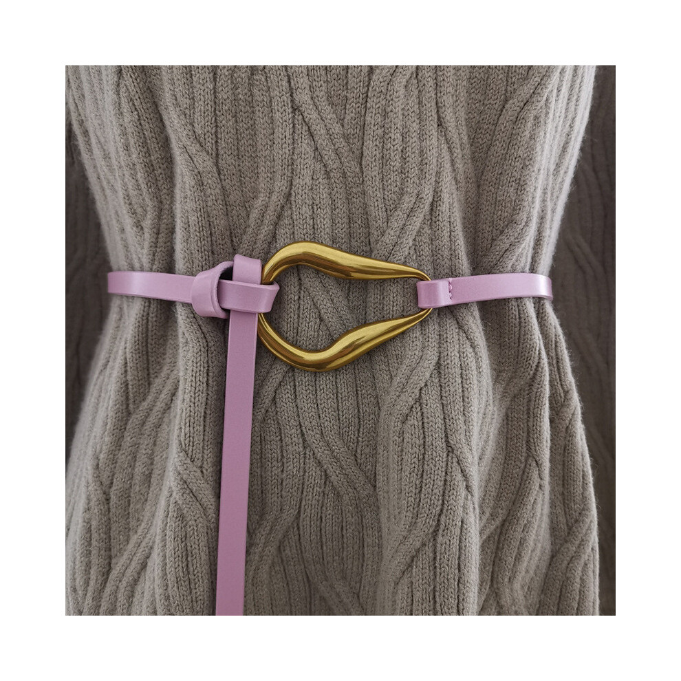 (Pink, 110cm) Leather Waist Womens Strap With Metal Buckle For Women Fashion And Wear Daily-image-OPC-PJN5HVP-NEW