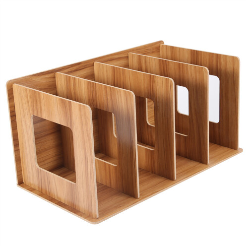 Wooden DIY Desktop Bookshelf Rack Books DVD 1