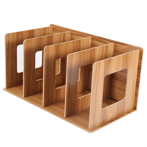 Wooden DIY Desktop Bookshelf Rack Books DVD 2