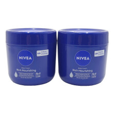 X2 Nivea Rich Nourishing Body Cream Dry Skin Almond Oil 400ml Tub