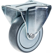 100mm 4" Lenkrolle grau gummibereift feststehend stark 110kg Kapazität