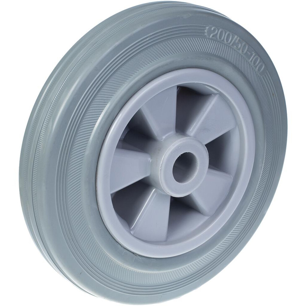 200Mm Wheel With Grey Rubber On Polypropylene Centre 5056116821577
