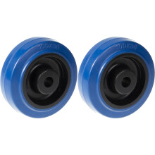 100mm 4" Rad aus blauem Gummi mit Nylonkern, 300kg belastbar, 2er Set