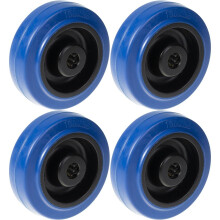 125mm 5" Rad aus blauem Gummi mit Nylon-Zentrum starke 800kg Kapazität, Satz von 4