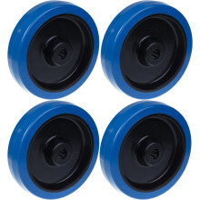200mm 8" Rad blau Gummi mit Nylonkern stark 1600kg Kapazität, Satz von 4