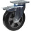 Parnells 200 mm Lenk-Bremsrolle mit schwarzem Elastikgummi auf Aluminium-Mittelrad 1