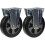 Parnells 200 mm 8" en caoutchouc noir fixé solide 900 kg, ensemble de 2 1