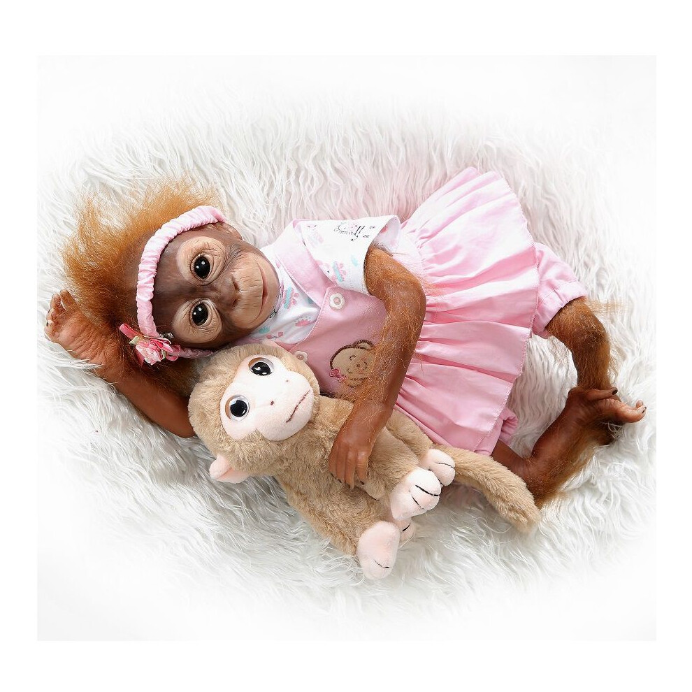Bambola Reborn 20" Scimmia Bambina Scimmia Realistica Bambino Fatta A Mano Regalo Bambini