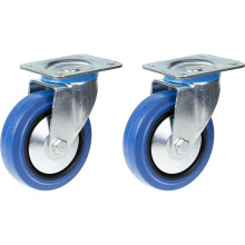 125mm 5" ruedas giratorias de goma azul fuerte capacidad 400kg, juego de 2