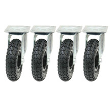 Roues pivotantes pneumatiques de 200 mm gonflées à la pompe, roues en caoutchouc de 8 pouces (lot de 4)