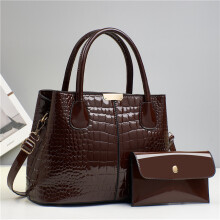 (Coffee)Versatile Crocodile Print Single Shoulder Handbag Featuring Chic Style And Ample Space Storage