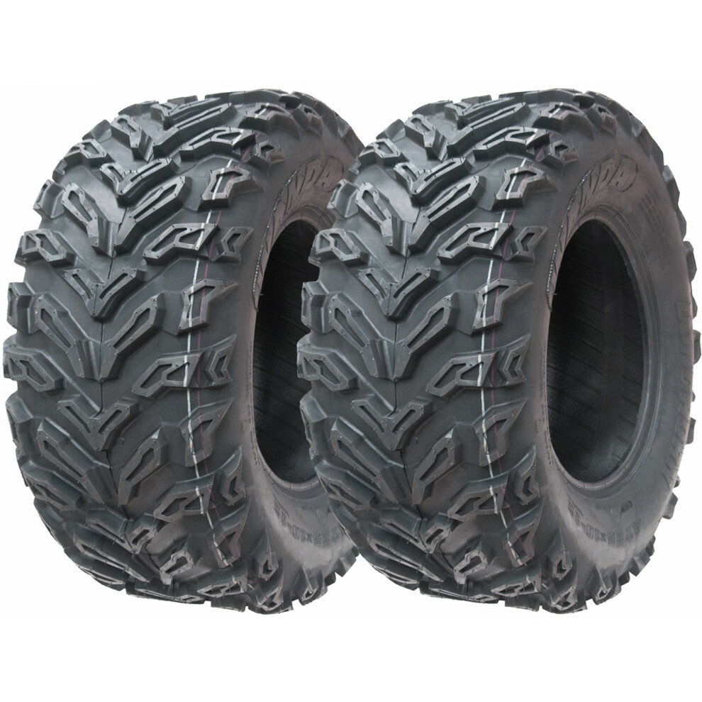 Parnells 25X10.00-12 Quad Atv Tyres 6Ply Wanda P3103 E-Marked Road Legal Tires (Set Of 2)