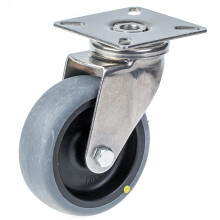 Rueda giratoria de acero inoxidable de 75 mm con termoplástico gris conductor de la electricidad