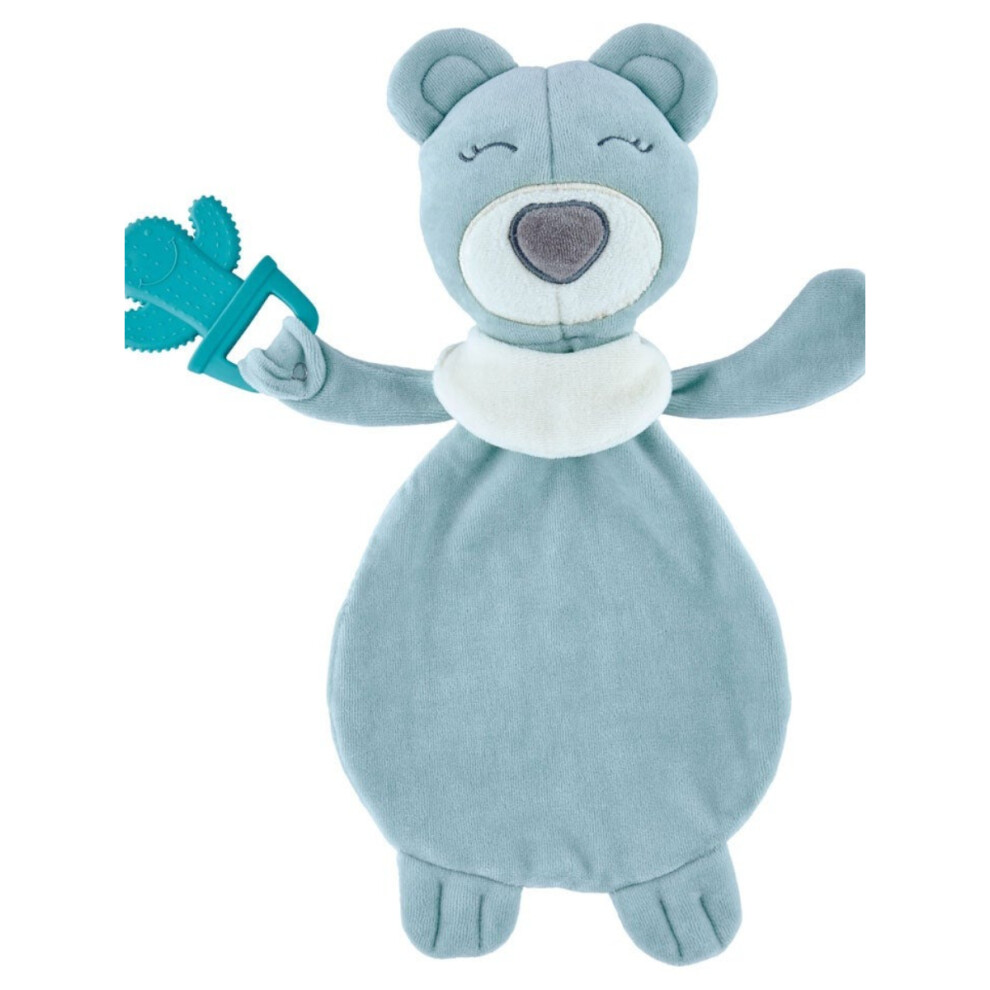 Babyjem Sleep Teddy Bear Baby Teether| BPA-Free Silicone Teething Toy for Babies  - Green
