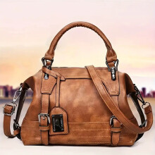 (Brown)große Kapazität Leder Damen Beuteltaschen einzelne Schulter Geschenke