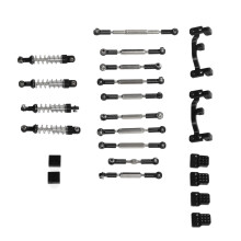 RC Auto Upgrade Ersatzteile Aluminiumlegierung Stoßdämpfer RC Auto Zugstangen Set für WPL C24 C14 C14K C24K RC Auto Schwarz