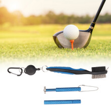 Golfclub-Reinigungskit mit ausziehbarer Bürste, Rillenreiniger, Clubs-Endreiniger, langlebiges Kunststoff- und Stahlmaterial, blauer Golfcl