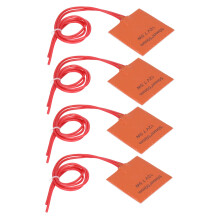 4 Stück Heizmatte aus Silikon Heizpad Wärmer 12V 7,5W 120-150C 50x50mm für Rohrleitung Fass