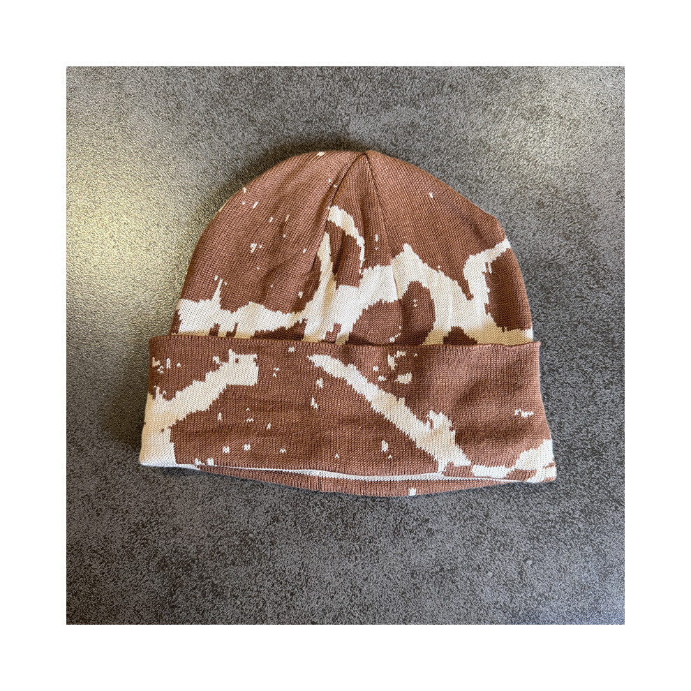 (Camel)Gorro Tejido Jacquard A Rayas Para CáLido Invierno Moda Ropa De Calle Regalo Sombrero-image