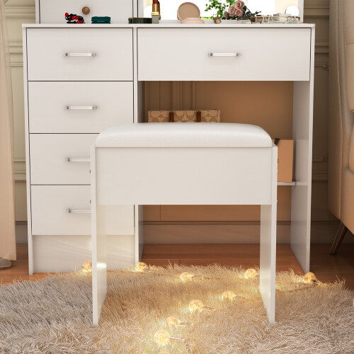 Dressing Table Stool Piano Seat Padded Soft Makeup Bench Chair Bar 1