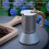 Cafetera moka de metal plateado, 300 ml 3