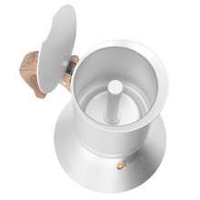 Cafetera moka de metal plateado, 300 ml