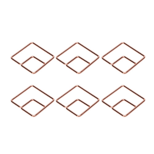 100 piezas de clips dorados para planificador de forma cuadrangular