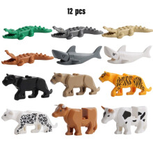 12 Stck. Tiere Minifigur Montage Bausteine Spielzeug Kunststoff Modelle Geschenk Kinder