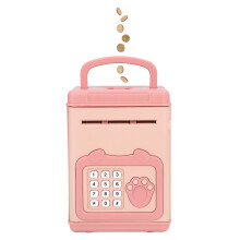 Fingerabdruck-Passwort-Sparschwein Pink, 15x11x10 cm