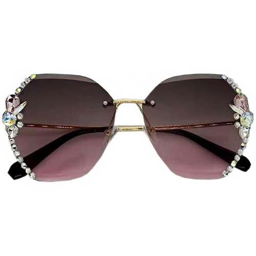 Gafas de sol con strass UV400 lentes gradientes de cristal 1