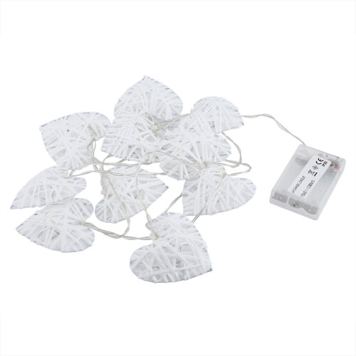 10LED Warm Romantic Heart Shaped Rattan Ball