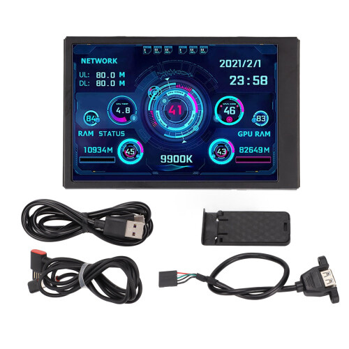 Monitor compacto de 3,5 pulgadas IPS USB de datos y temperatura para PC, CPU, RAM y panel de sensores. 1