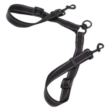2-Hunde-Leine Schwarz Nylon 2,5 cm Reflektierend 50-80 cm