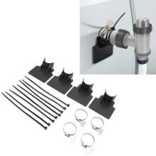 4 Stück Schwimmbad-Pipeline-Halter, rutschfeste Kabelbinder, Edelstahl-Schlauchklemme, Schwimmbad-Schlauchhalter, Schwarz