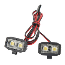 RC Scheinwerfer 4 LED Weißes Licht Farben Kunststoffgehäuse 2,54 mm JR Stecker Abnehmbare Halterung RC Spotlampe für 1/10 5 bis 7,4 V