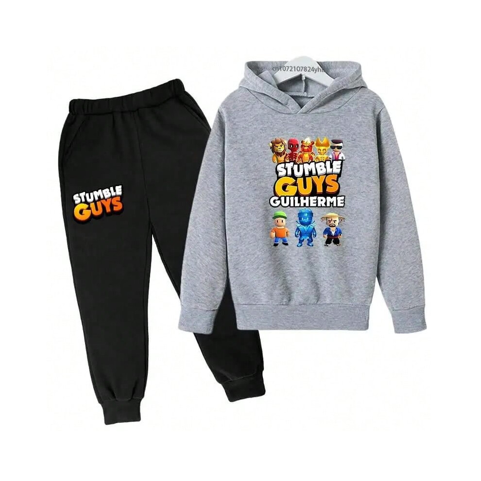 (huih, 130) Kids Funny Game Spring Autumn 2pcs Hoodies+Pants Tracksuits 3-13 Years Boys Girls Anime Print Outfits Sets Children Clothes Suit-image-OPC-PJN8FCS-NEW