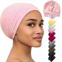 (Light Pink) 2025 Bonnet Silk Bonnet For Sleeping Satin Bonnet Hair Bonnets Black Women Silk Sleep-Good