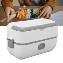 Elektrische Lunchbox Einzelne Schicht Edelstahl-Innenschale Tragbarer Warmhalter für Arbeit, Reisen, Wandern EU-Stecker 220V 60Hz