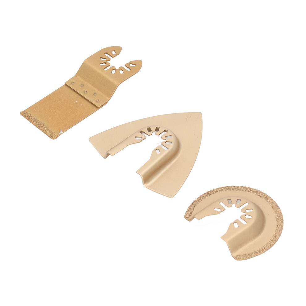 3Pcs Emery Oscillating Saw Blades Set For Tile, Marble & Cement - Gold 3061341968340